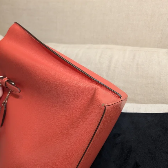 Coach Coral Pebble Leather Tote - Picture 8 of 8